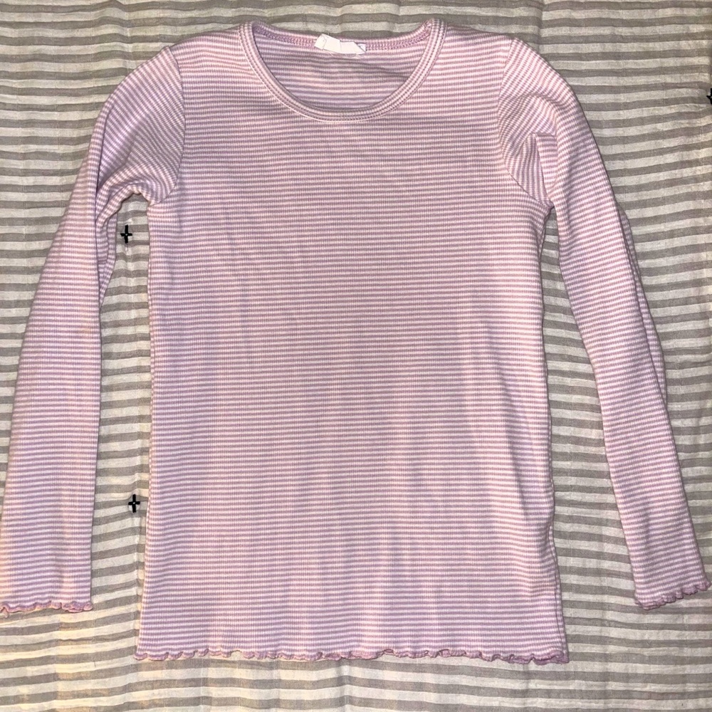 Pre~Loved Jamie Kay lavender stripe shirt size 7y